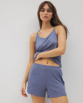 Lightweight Rib Knit Pajama Shorts - HEATHER DUSK | Soma Women