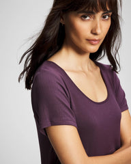 Lightweight Rib Knit Short Sleeve Pajama Tee - PLUM PERFECT | Soma Women