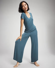 Lightweight Rib Knit Short Sleeve Pajama Tee - TAPESTRY | Soma Women