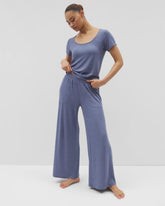 Lightweight Rib Knit Wide Leg Pajama Pants - HEATHER DUSK | Soma Women