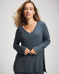 Long Sleeve Pajama Tee - PETROL | Soma Women
