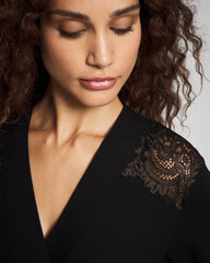 Long Robe with Lace - BLACK | Soma Women