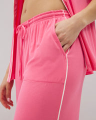Solid Piped Crop Pajama Pant - CAMELLIA ROSE | Soma Women