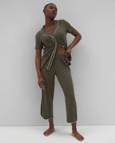 Solid Piped Crop Pajama Pant - GRAPE LEAF | Soma Women