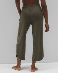 Solid Piped Crop Pajama Pant - GRAPE LEAF | Soma Women