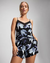 Satin Trim Pajama Short - WHIMSICAL WINGS BLK MID | Soma Women
