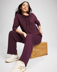 Ultrasoft Fleece Straight Leg Pant - MERLOT | Soma Women