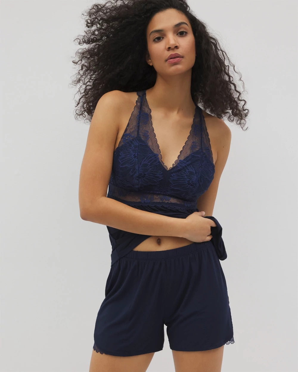 Lace Trim Pajama Shorts - NIGHTFALL NAVY | Soma Women