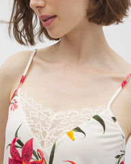 Lace Trim Pajama Cami - LE TIGRE FLORA CHAMPAGNE | Soma Women