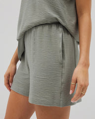 Crinkle Knit 5 Inch Short - RESTORATION GREEN | Soma Women