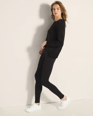 High-Rise Fleece Legging - BLACK | Soma Women