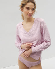 Long-Sleeve V-Neck Pajama Top - CANT BE TAMED LILAC | Soma Women