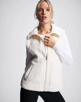 Sherpa Zip Up Vest - IVORY | Soma Women
