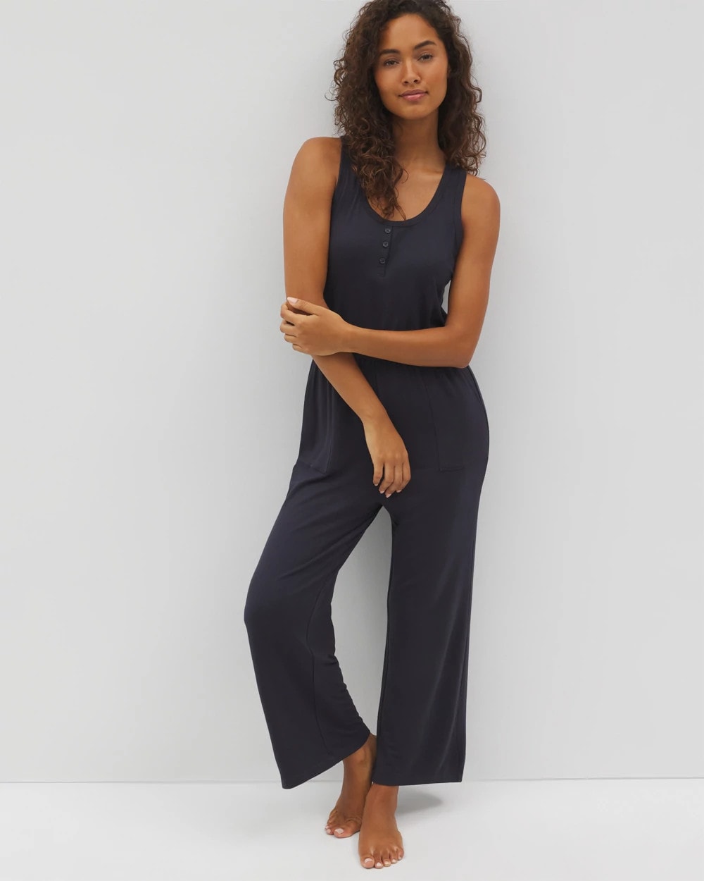 Lightweight Terry Crop Jumpsuit - POLAR NIGHT | Soma Women