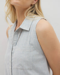 Beach Cotton Short Dress - BLUE HEAVEN STRIPE | Soma Women