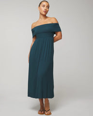 Off-The-Shoulder Midi Bra Dress - DARK HARBOUR | Soma Women