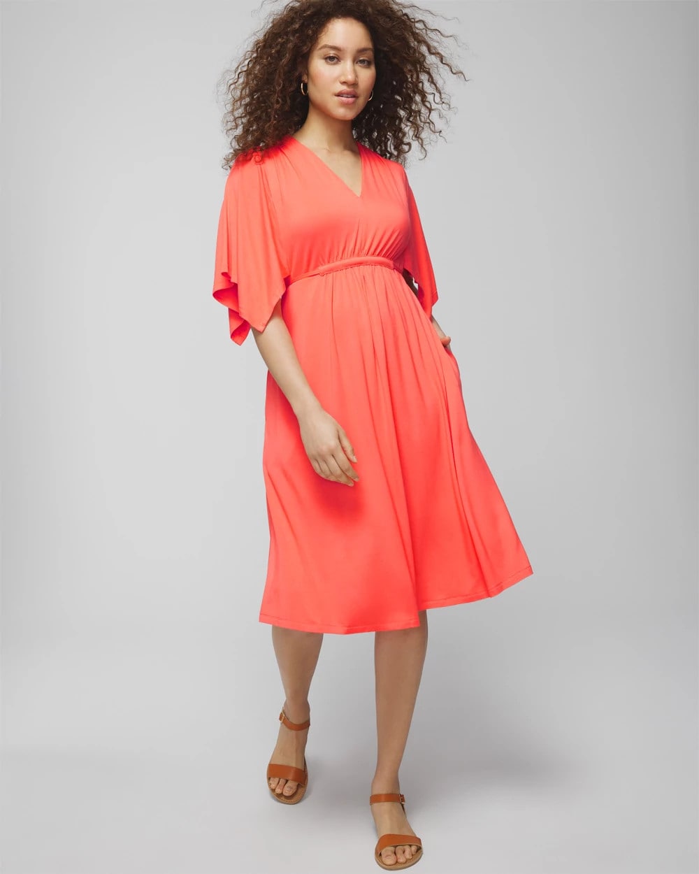 Flutter Sleeve Short Bra Dress - VIVID CORAL | Soma Women