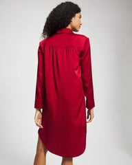 Long-Sleeve Sleep Shirt - PAINT THE TOWN RED | Soma Women