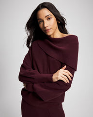 Premier Knit off the Shoulder Sweater - MERLOT | Soma Women