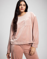 Velour Crewneck Sweatshirt - ADOBE ROSE | Soma Women