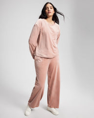 Velour Crewneck Sweatshirt - ADOBE ROSE | Soma Women