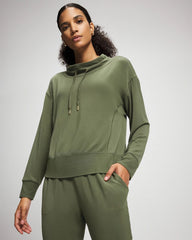 Ultrasoft Fleece Relaxed Funnel Neck Sweatshirt - DARK SAGE | Soma Women