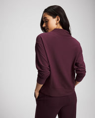 Ultrasoft Fleece Relaxed Funnel Neck Sweatshirt - MERLOT | Soma Women