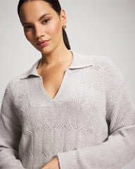 Premier Knit Cable Knit Collared Sweater - HEATHER STONE | Soma Women