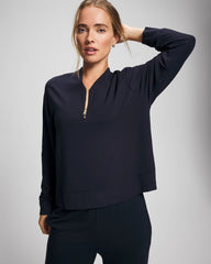 Ultrasoft Fleece Quarter Zip Sweatshirt - MIDNIGHT SKIES | Soma Women