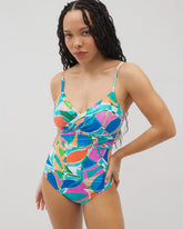 Beyond Control Captiva Island Draped V One-Piece - TEAL | Soma Women