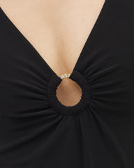 Beyond Control Solid Essentials Ruffle Swim Dress - BLACK | Soma Women
