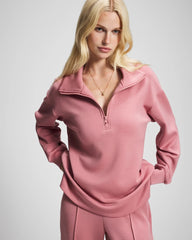 Modern Modal Quarter Zip Sweatshirt - CINDER ROSE | Soma Women
