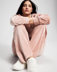 Velour Straight Leg Pants - ADOBE ROSE | Soma Women