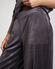 Velour Straight Leg Pants - GRAY INK | Soma Women