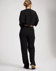 Ultrasoft Fleece Straight Leg Pant - BLACK | Soma Women