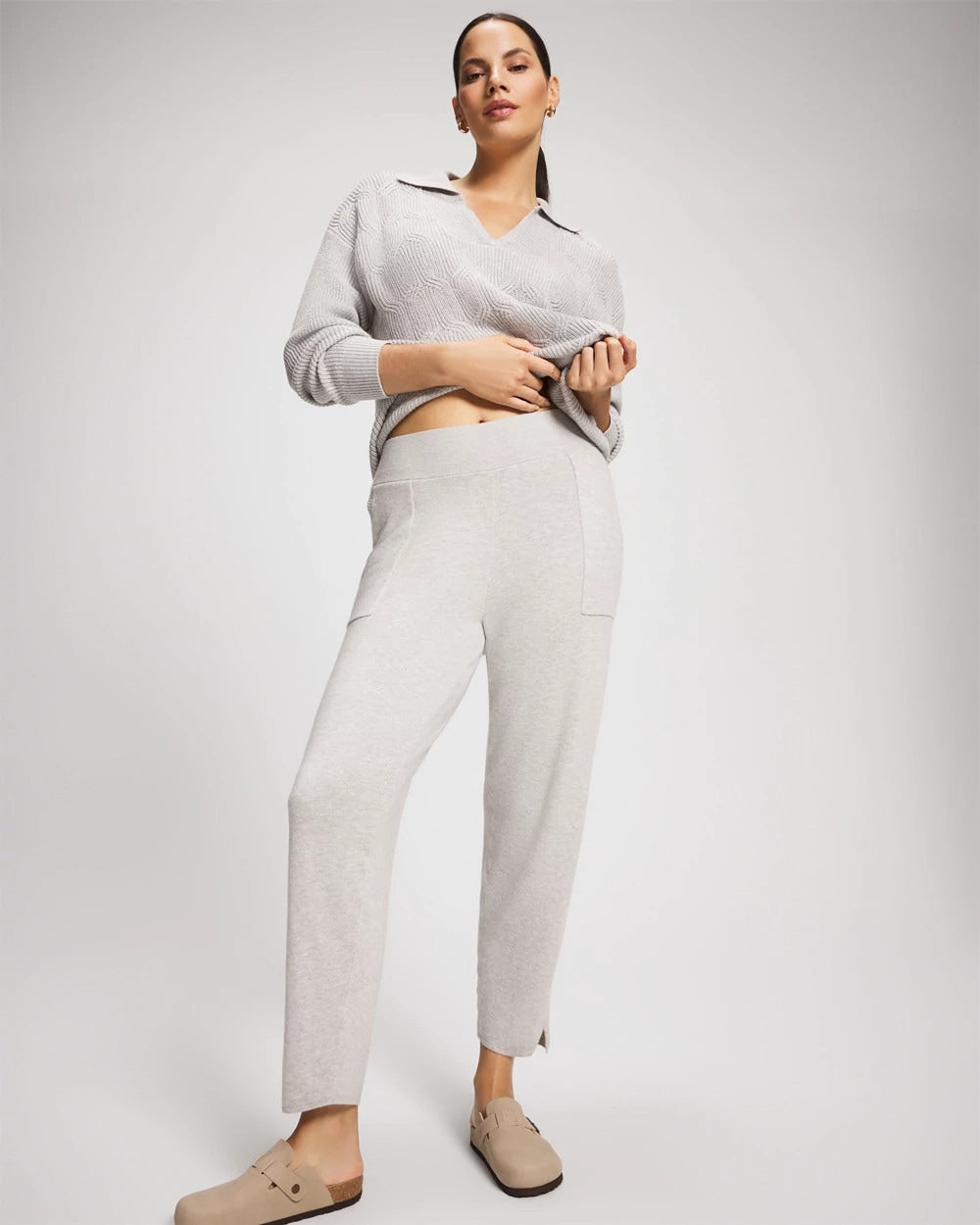 Premier Knit Straight Leg Ankle Pant - HEATHER STONE | Soma Women