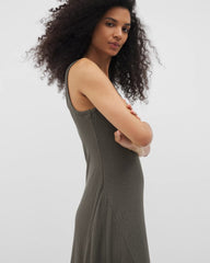 Rib Square Neck Lounge Dress - DARK GRAY OLIVE | Soma Women