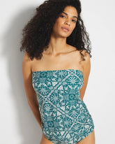 Bandeau Tankini Top - AMAZONIA TILE M DEEP TEAL | Soma Women