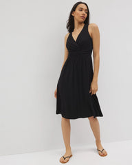 Cross Back Strap Bra Dress - BLACK | Soma Women