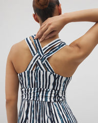 Isla Cross Back Maxi Bra Dress - WAVES STRIPE COCONUT | Soma Women