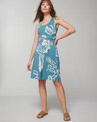 Draped Empire Short Bra Dress - GARDEN TAPESTRY G BLUE | Soma Women