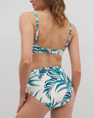 Ruched High-Waist Bikini Bottom - PALM PERFECT COCONUT | Soma Women