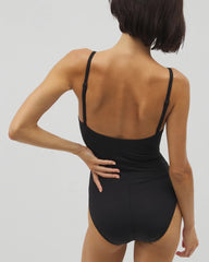 Twist-Front Keyhole One-Piece - BLACK | Soma Women