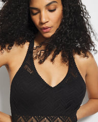 Crochet One-Piece Suit - BLACK | Soma Women