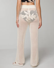 Cotton Crochet-Style Wide-Leg Pants - COCONUT | Soma Women