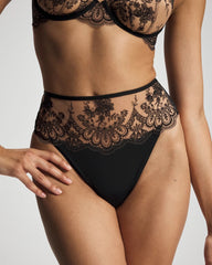 Tattoo Lace Embroidered High Waist Thong Panty - | Soma Women