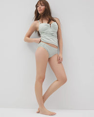 Ruched Bikini Bottoms - GREEN SEERSUCKER | Soma Women