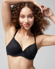 Perfect Coverage Convertible Bra with Lace back - BLACK | Soma Women