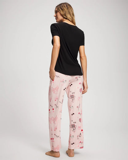 Short Sleeve + Pant Pajama Set - BE MINE PRETTY PINK | Soma Women