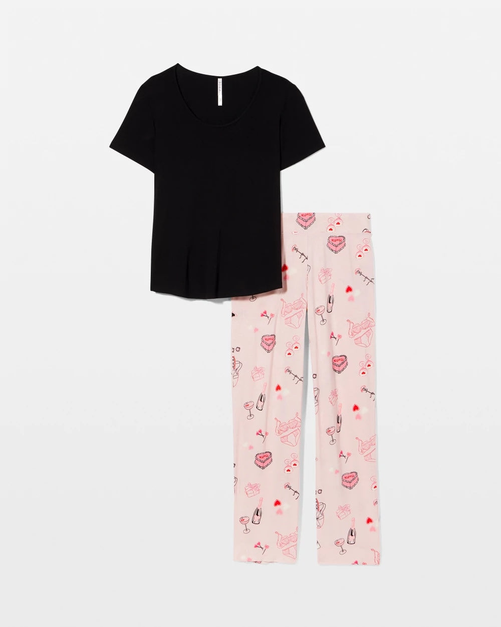 Short Sleeve + Pant Pajama Set - BE MINE PRETTY PINK | Soma Women